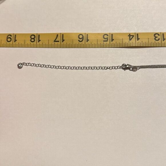 Lisa Mason Sterling Silver 925 Pendant Book Necklace with Cubic Zirconia Stones - Picture 9 of 11